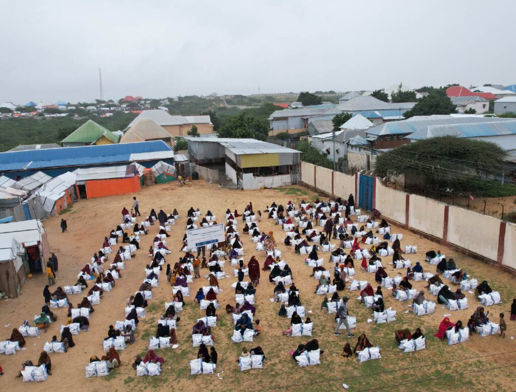 An overview of families receiving assistance at a displacement camp.